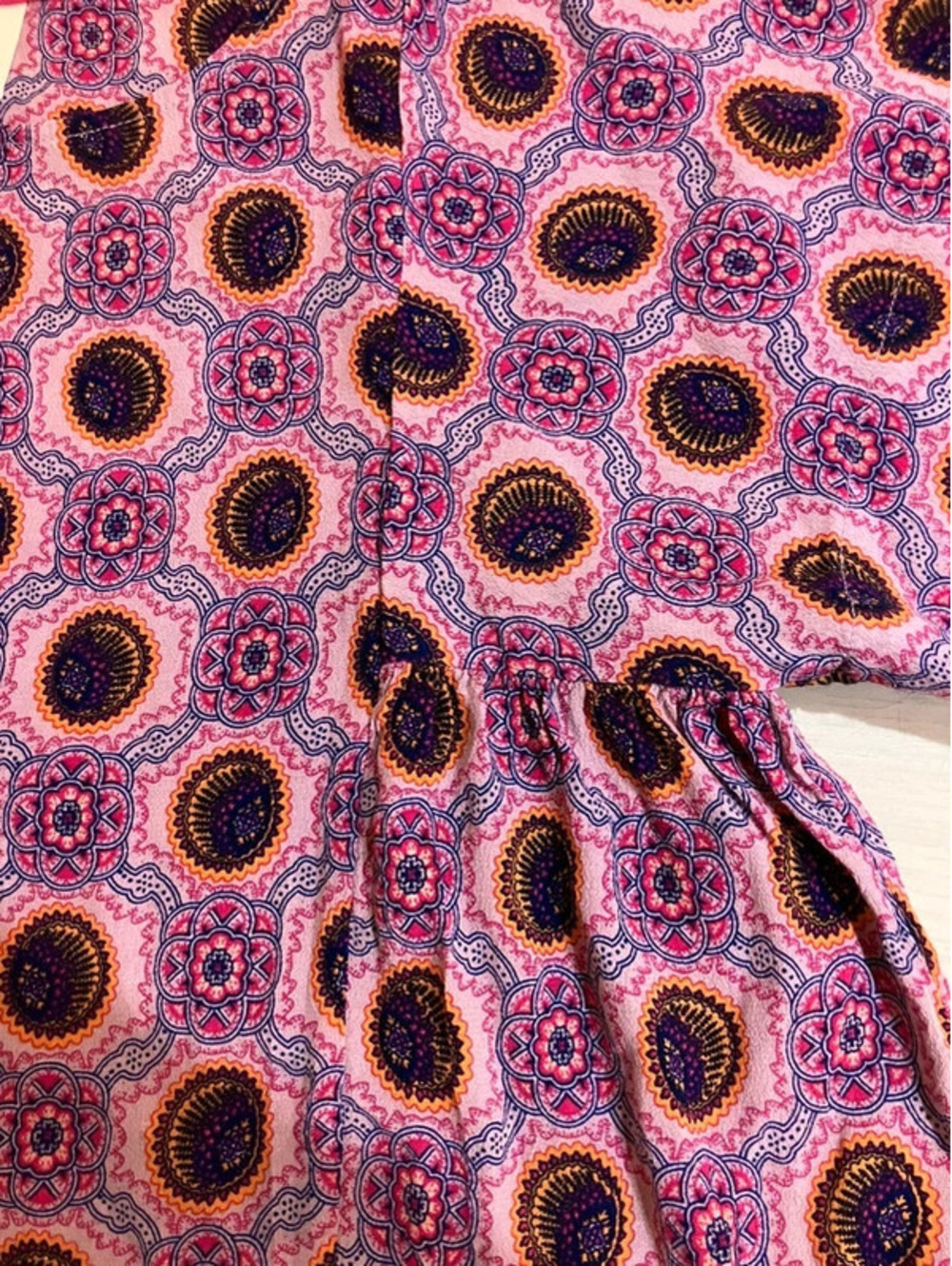 Anthropologie Maeve Milla Print Babydoll Top Floral Boho Oversized Blouse Pink - Picture 5 of 6